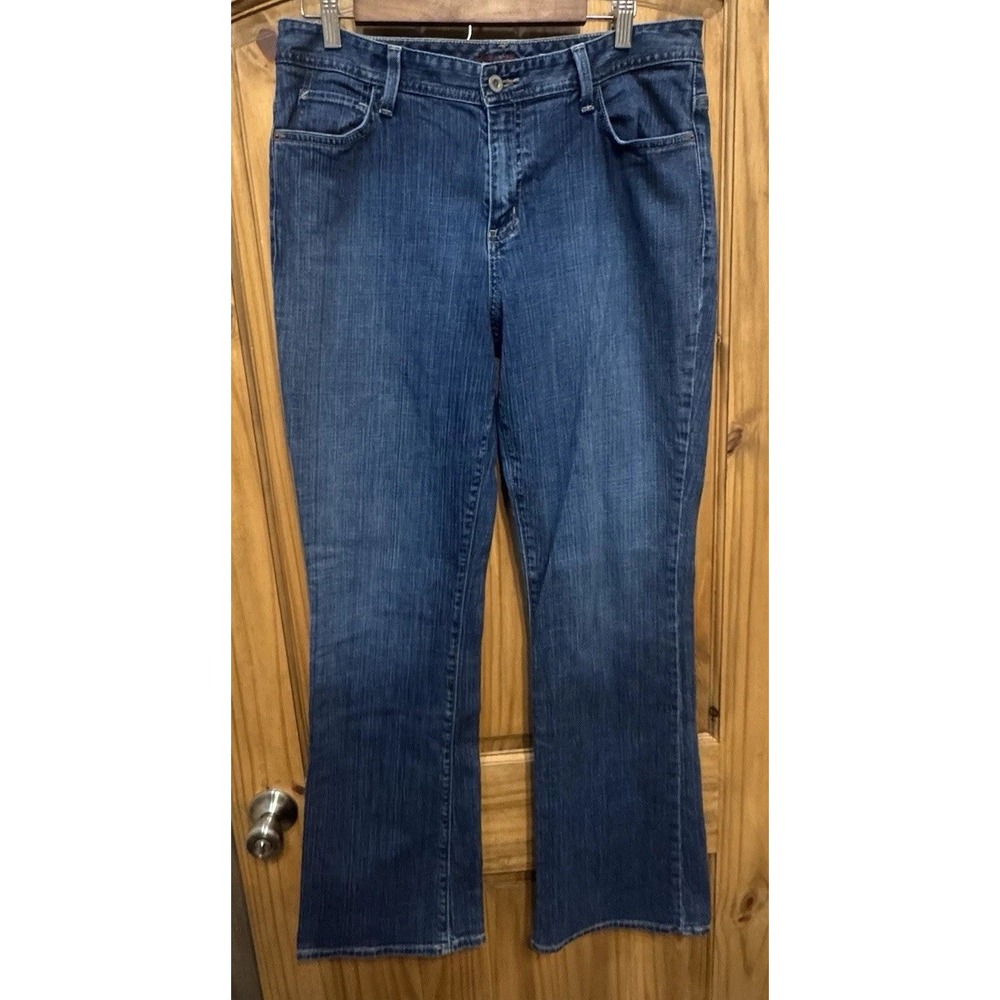 Eddie Bauer Women's‎ Jeans Size 12L Long Blue Denim Stretch Bootcut Medium Wash